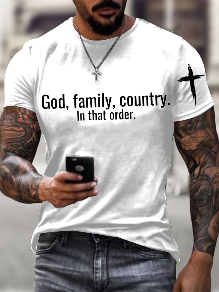 God Family Country In that order Men's T-shirts