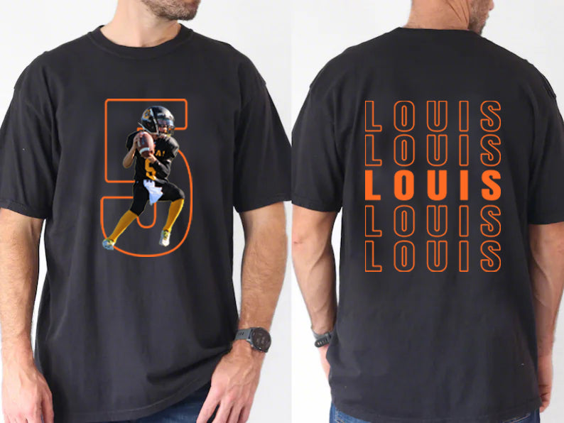 Matching Game Day Tees for Dad & Kids – Custom Football Photo Shirts for Team Spirit!