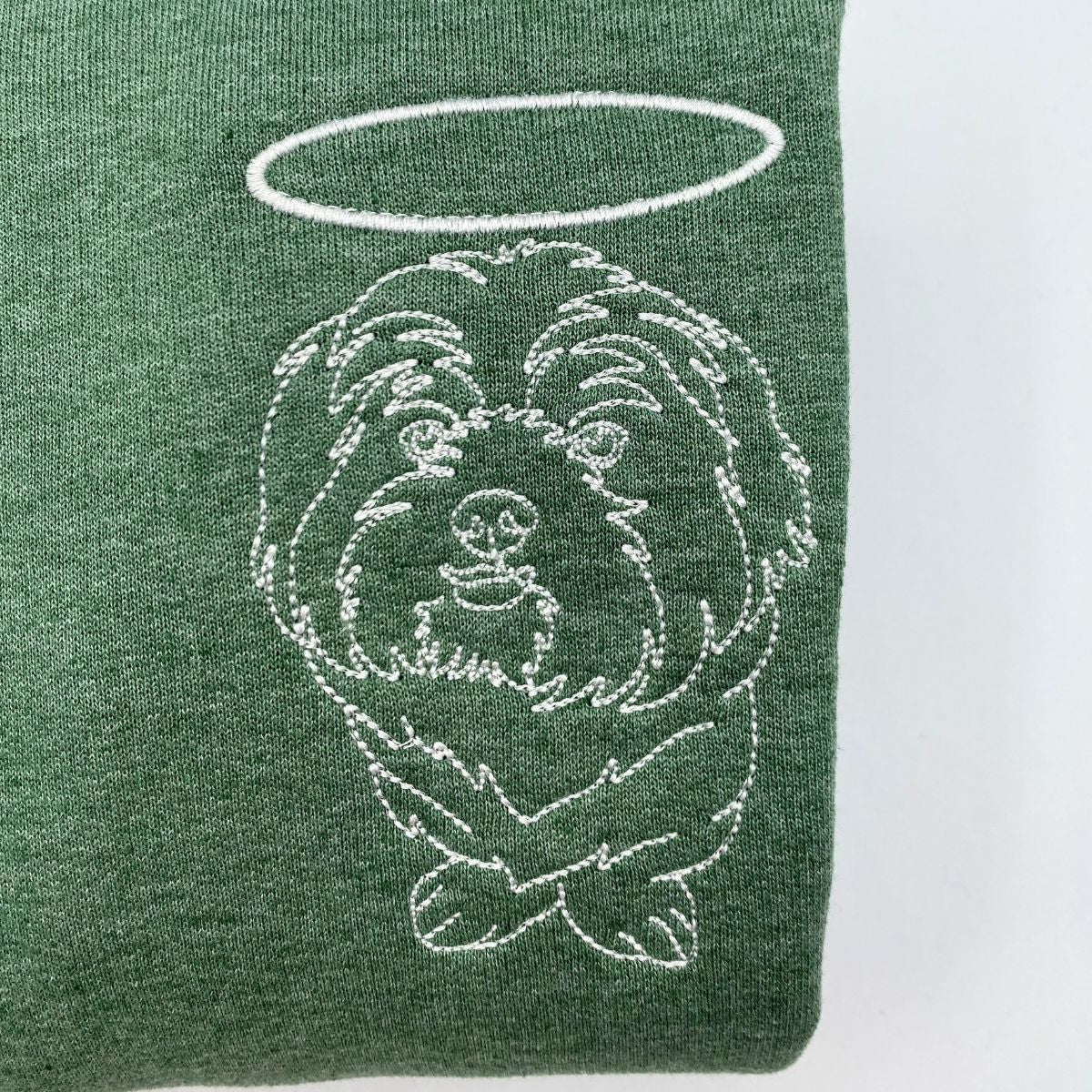 Custom Personalized Memorial Dog Shirt Outline Embroidered Dog Sweatshirt | Gift For Pet Lovers