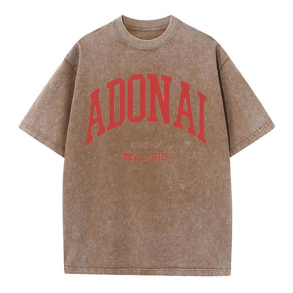 ADONAI My Lord Christian Washed T-Shirt