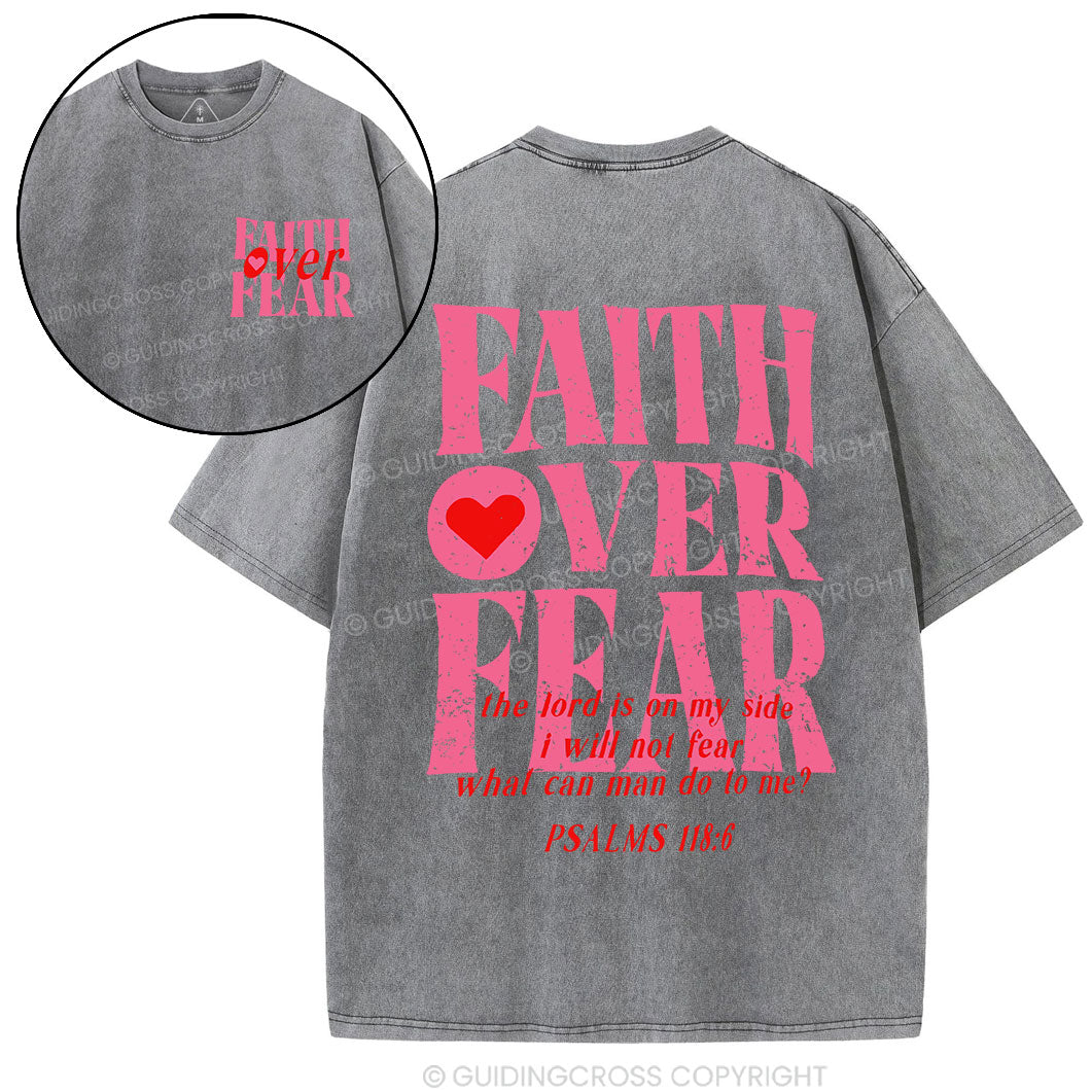 Faith Over Fear Christian Washed T-Shirt