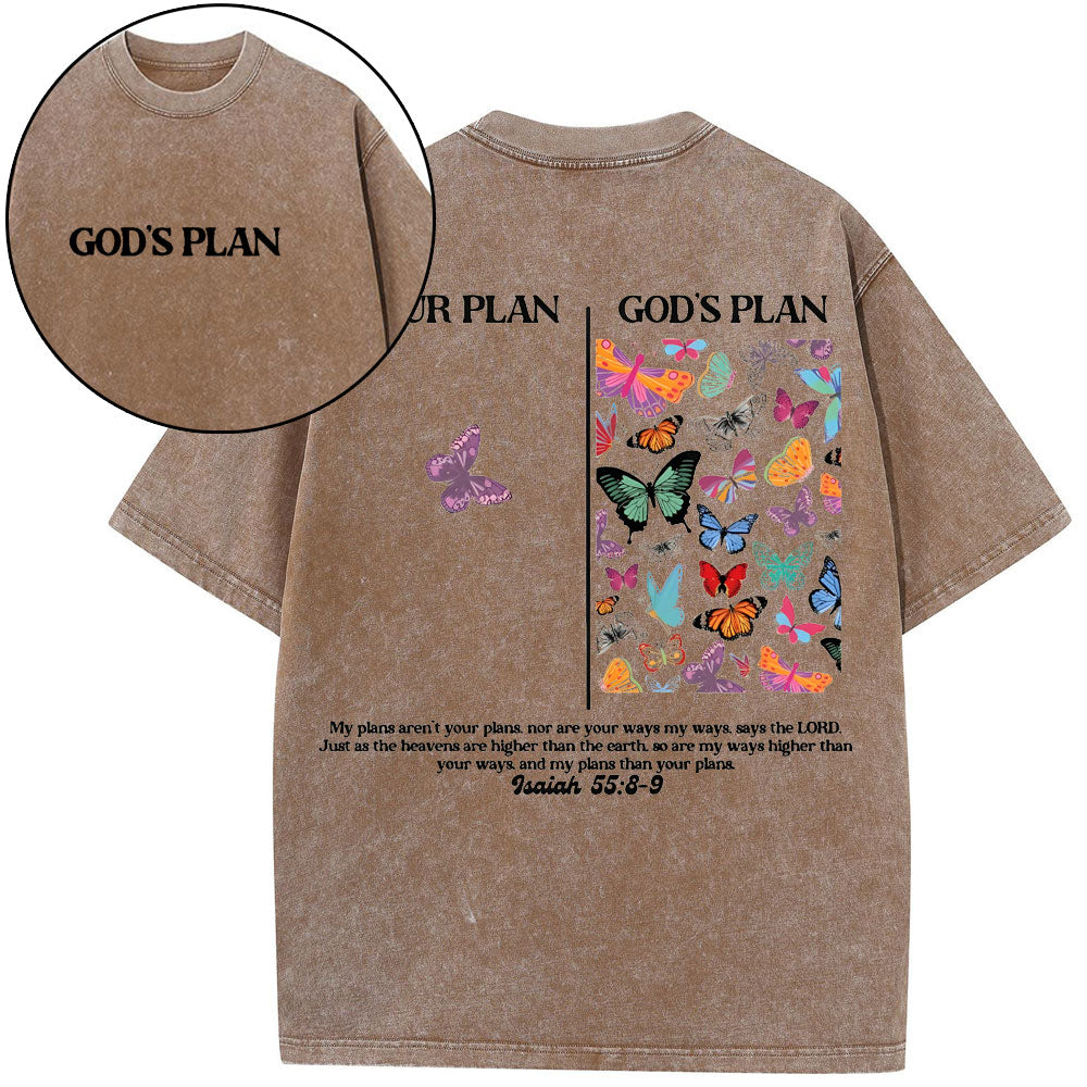 Your Plan And God's Plan Christian Washed T-Shirt