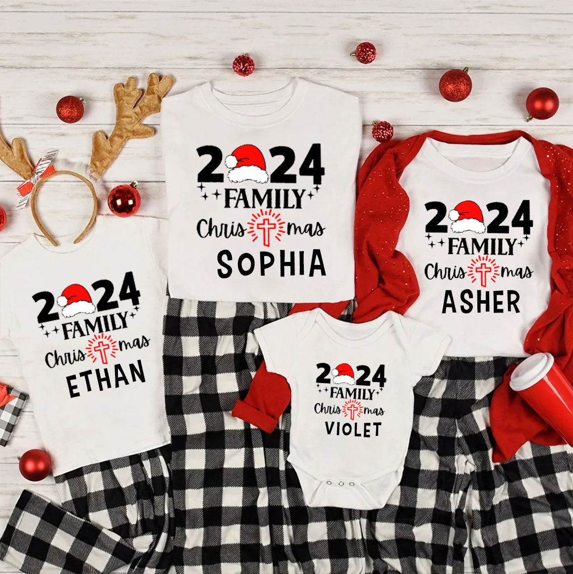 Personalized Family Christmas Matching Christmas Christian T-Shirts