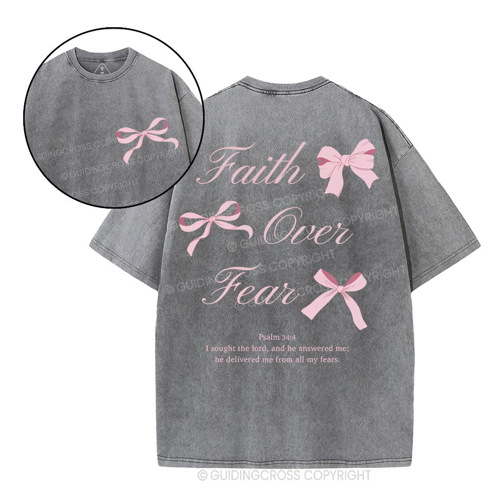 Faith Over Fear Christian Washed T-Shirt