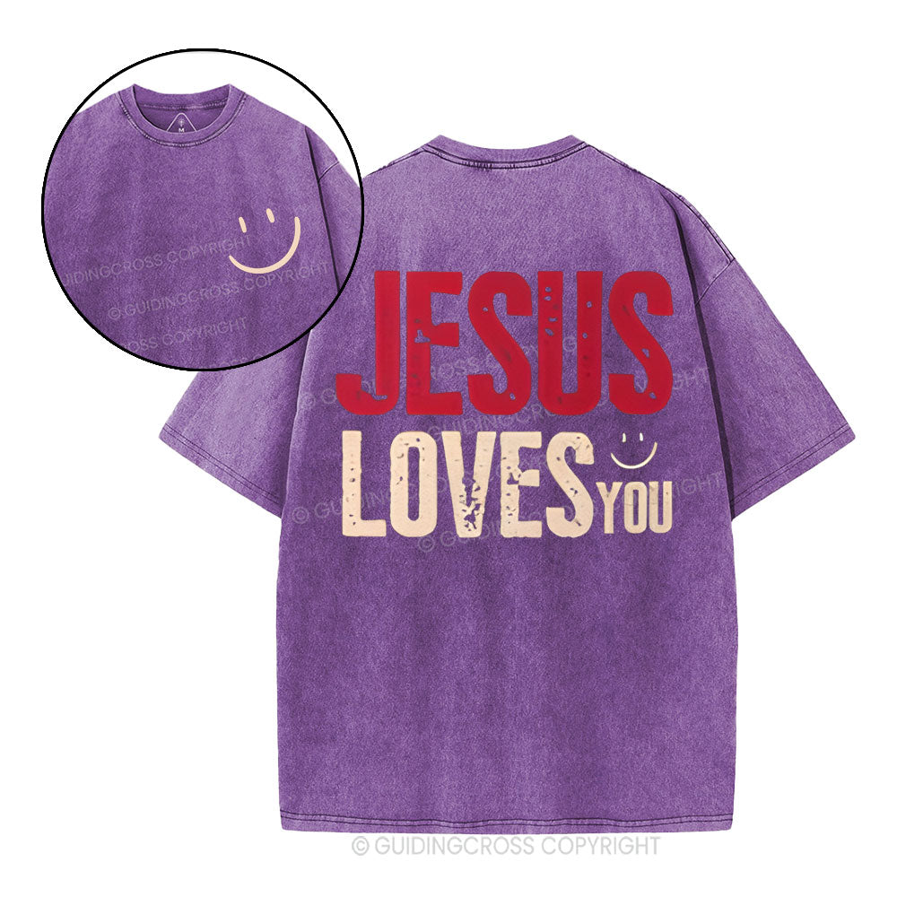 Jesus Loves You Christian Washed T-Shirt