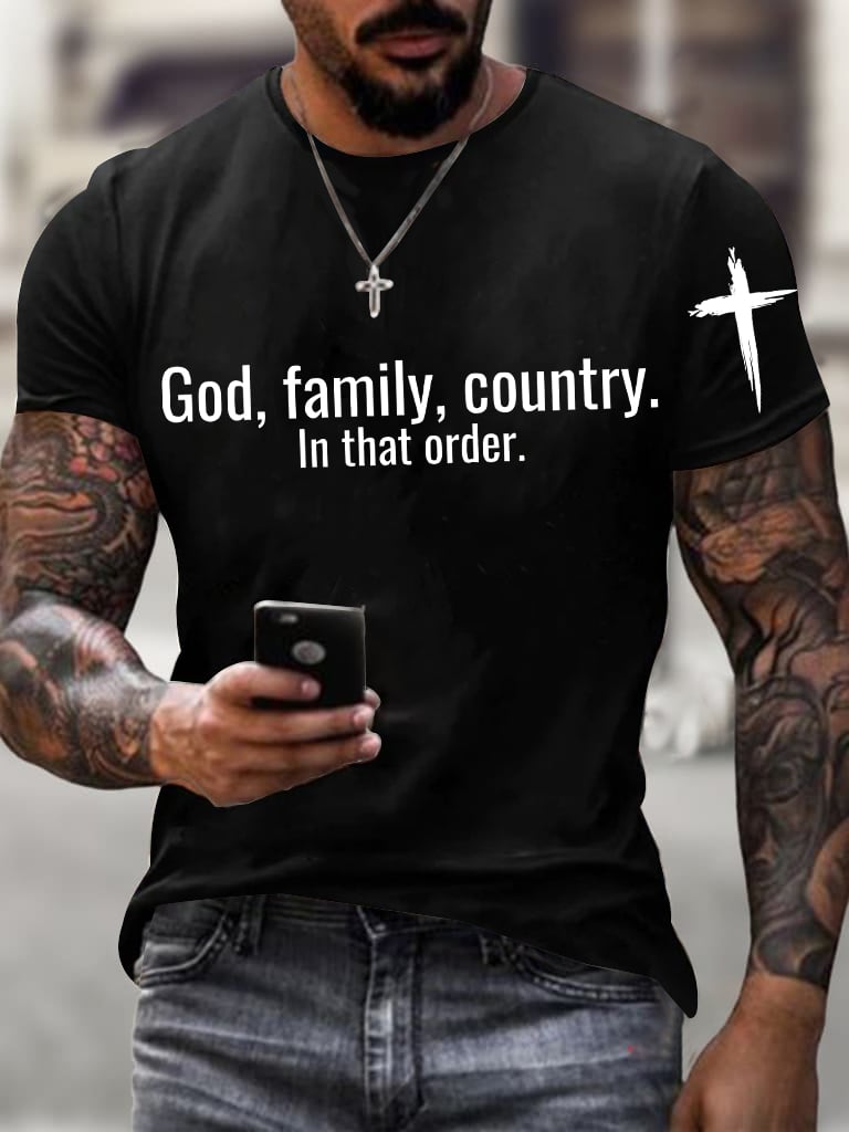 God Family Country In that order Men's T-shirts