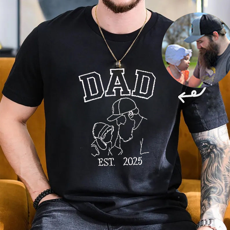 Personalized Dad & Me Sweatshirt - Custom Photo Embroidery with Year & Nickname - Best Father's Day Gift