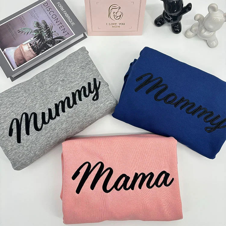Custom Embroidered Mama Sweatshirt with Names