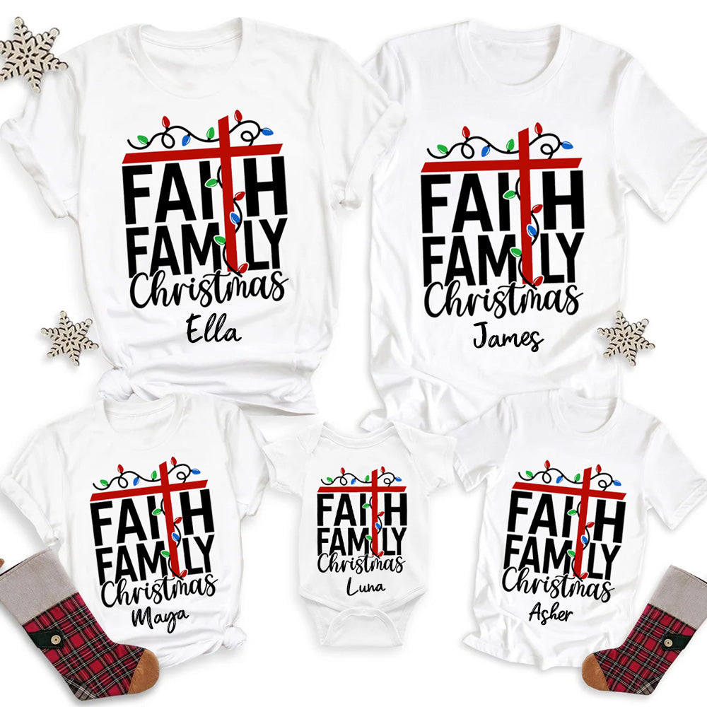 Faith Family Christmas Family Matching Shirts