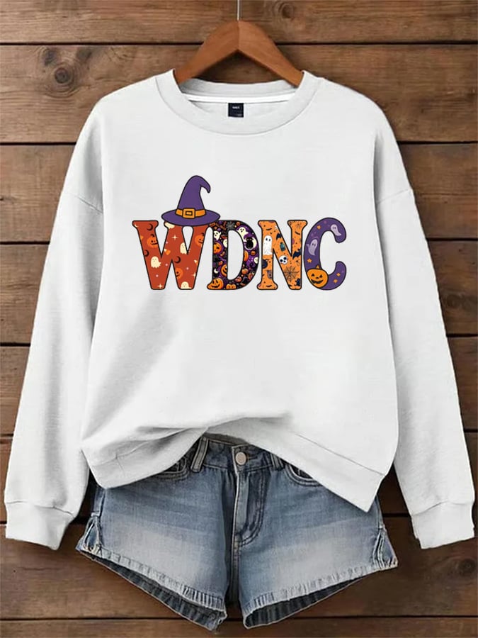 🔥Buy 3 Get 15% Off🔥Women's Halloween WDNC Menopause And Perimenopause Print Sweatshirt
