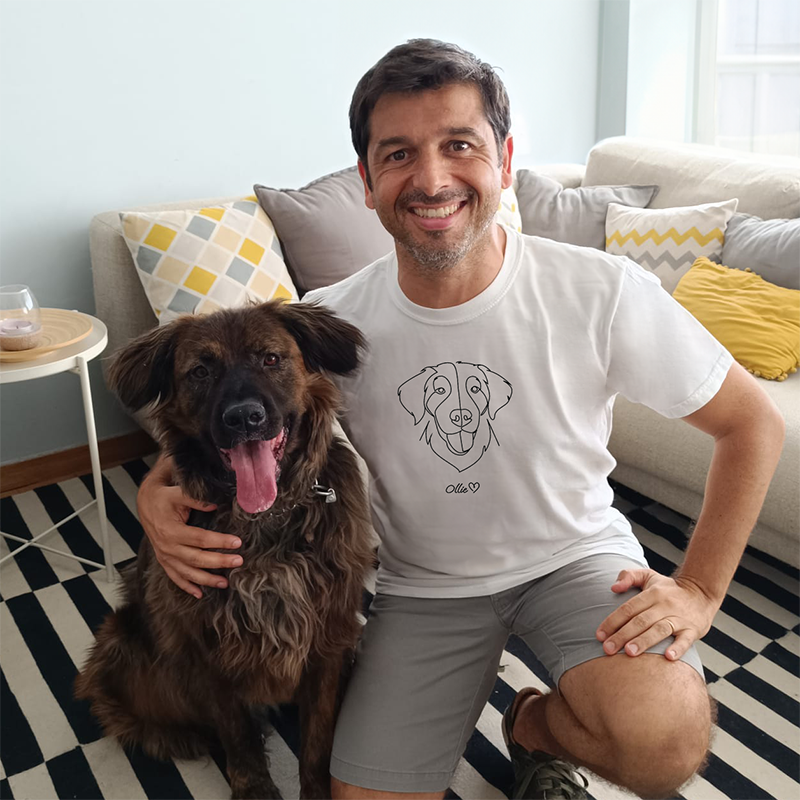 Custom Embroidered Pet T-shirt With Pet Photo-Gift For Pet Owners