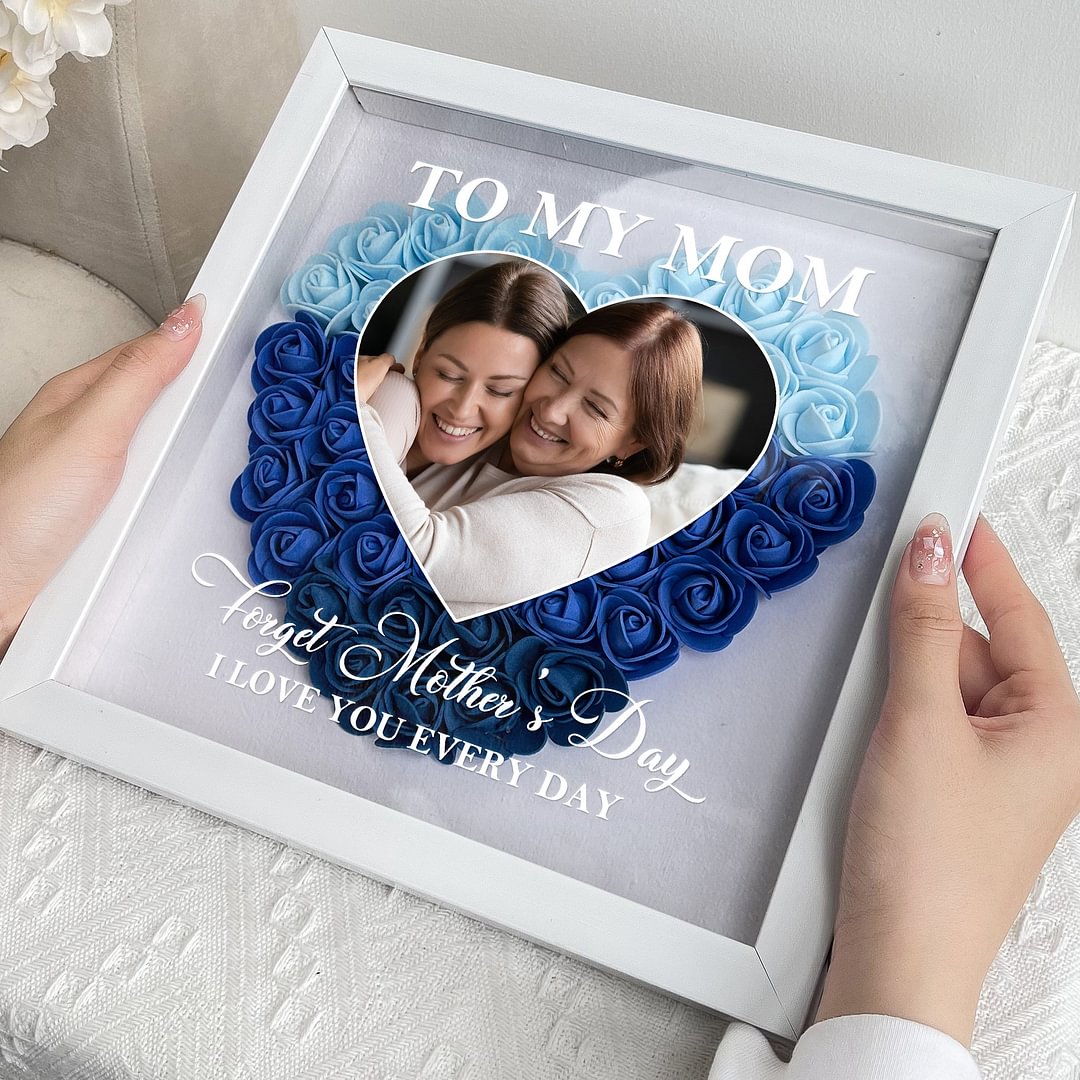 Mom Gift I Love You Every Day/Personalized Custom Dear Mom I Love You Forever Flower Shadow Box Gift For Mom