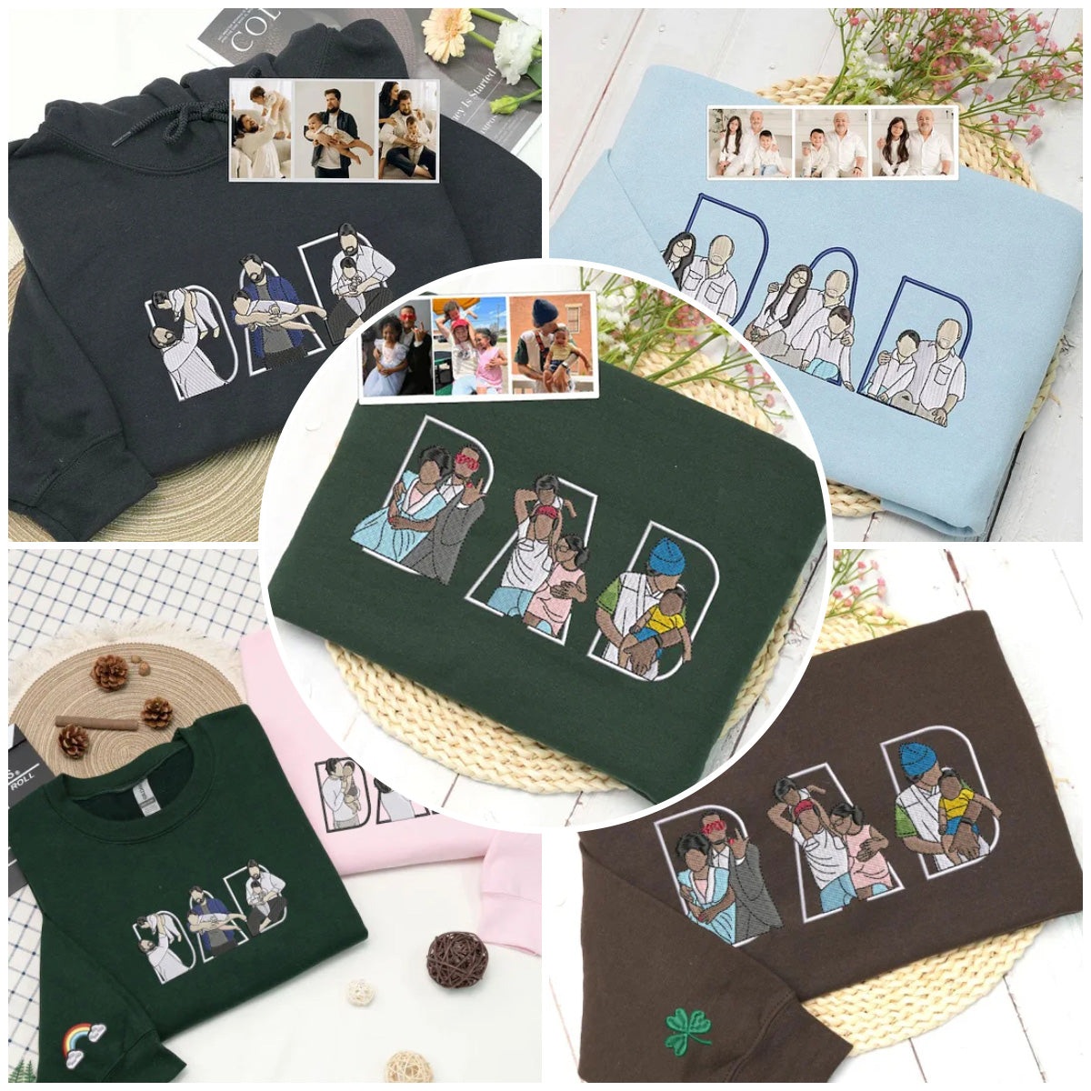 Custom Family Embroidered Sweatshirt – A Unique and Heartwarming Gift for Dad or Mom