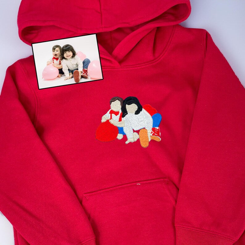 Custom Embroidered Portrait From Photo Hoodie