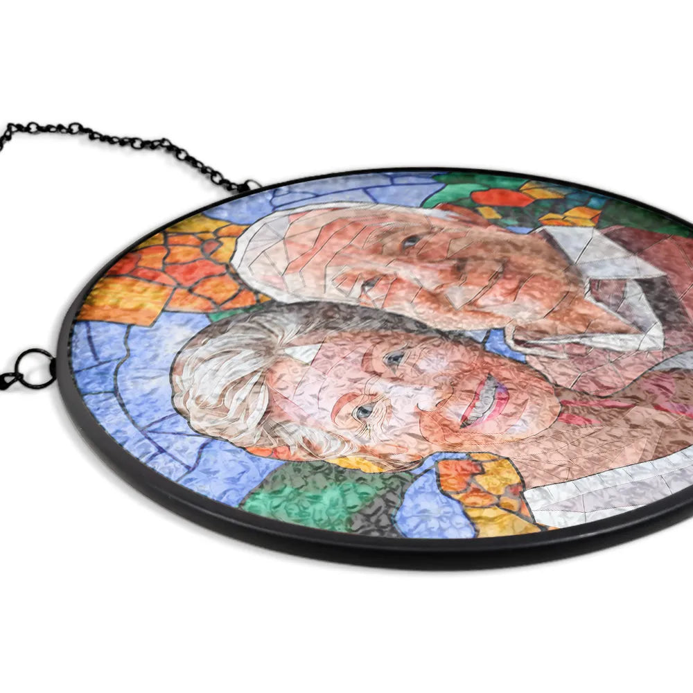 Personalized Grandpa/Dad Portrait Suncatcher Window Hanging