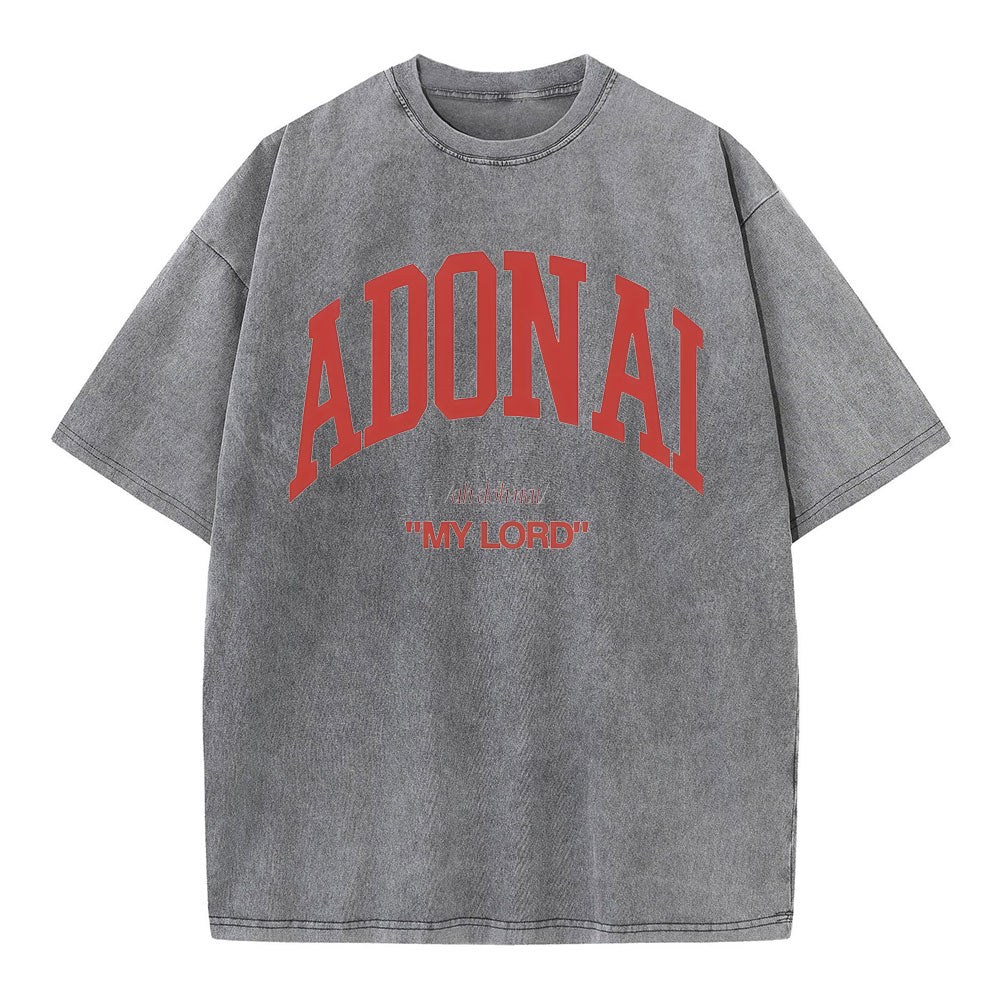 ADONAI My Lord Christian Washed T-Shirt