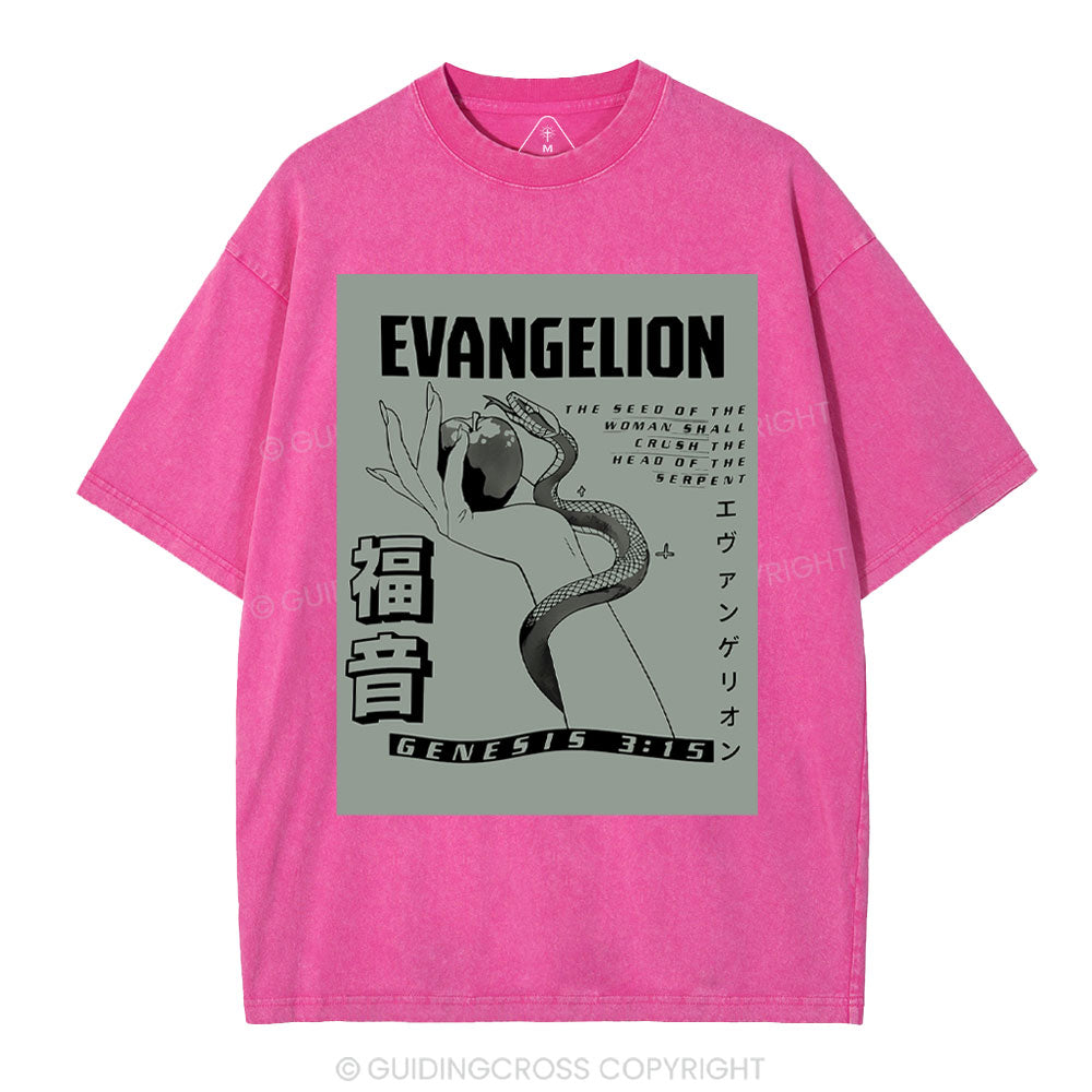 Evangelion Chirstian Washed T-Shirt