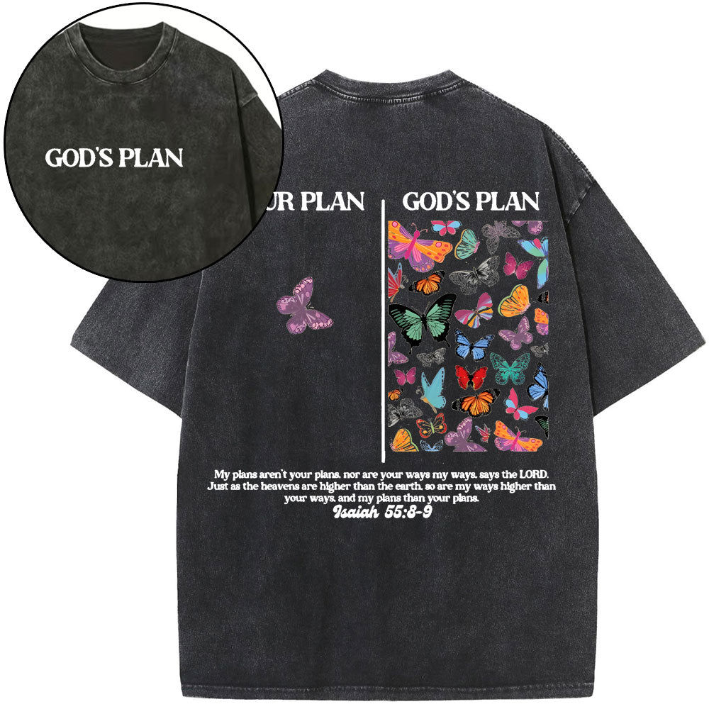 Your Plan And God's Plan Christian Washed T-Shirt