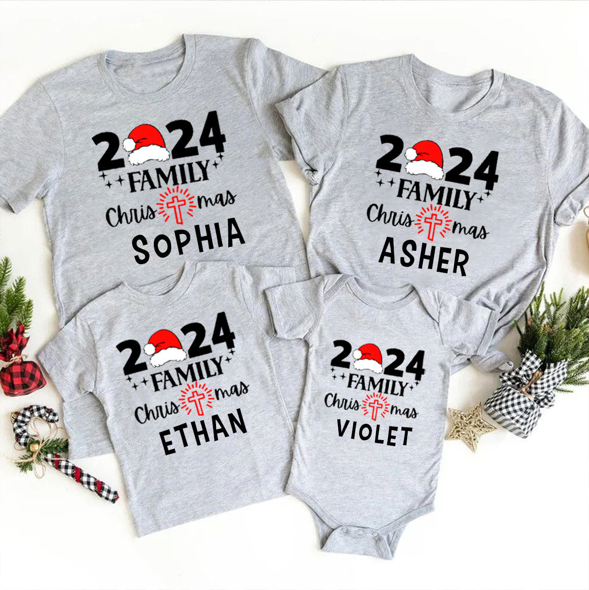 Personalized Family Christmas Matching Christmas Christian T-Shirts
