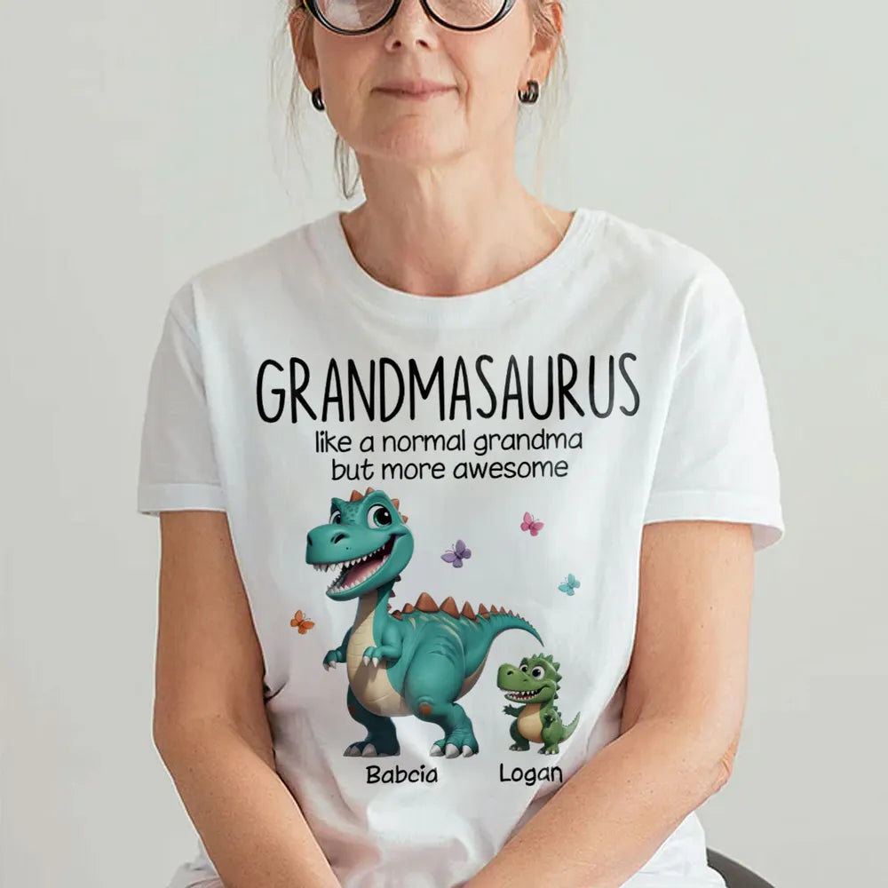 Grandmasaurus And Kids 3D Effect Dinosaurs Personalized Shirt, Mother's Day Gift For Grandma