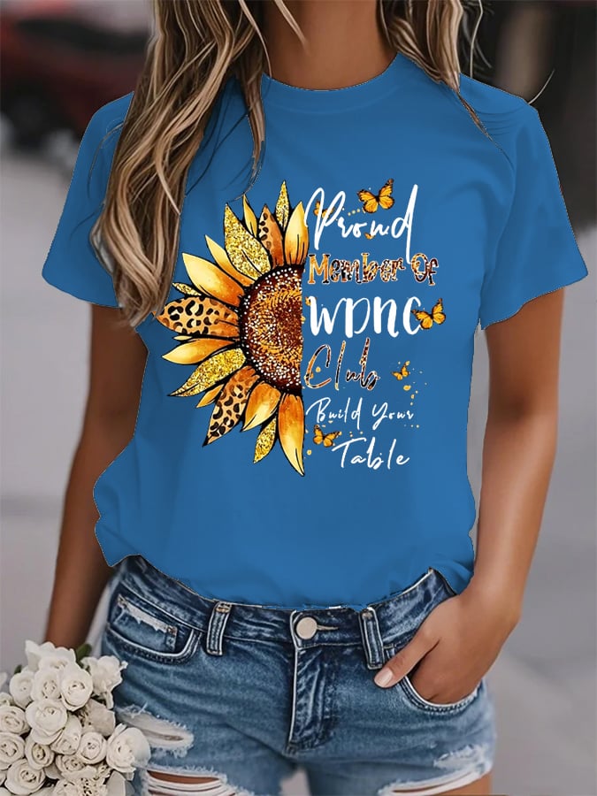 🔥Buy 3 Get 15% Off🔥Women's Sunflower Proud Member Of WDNC Club Print Shirt