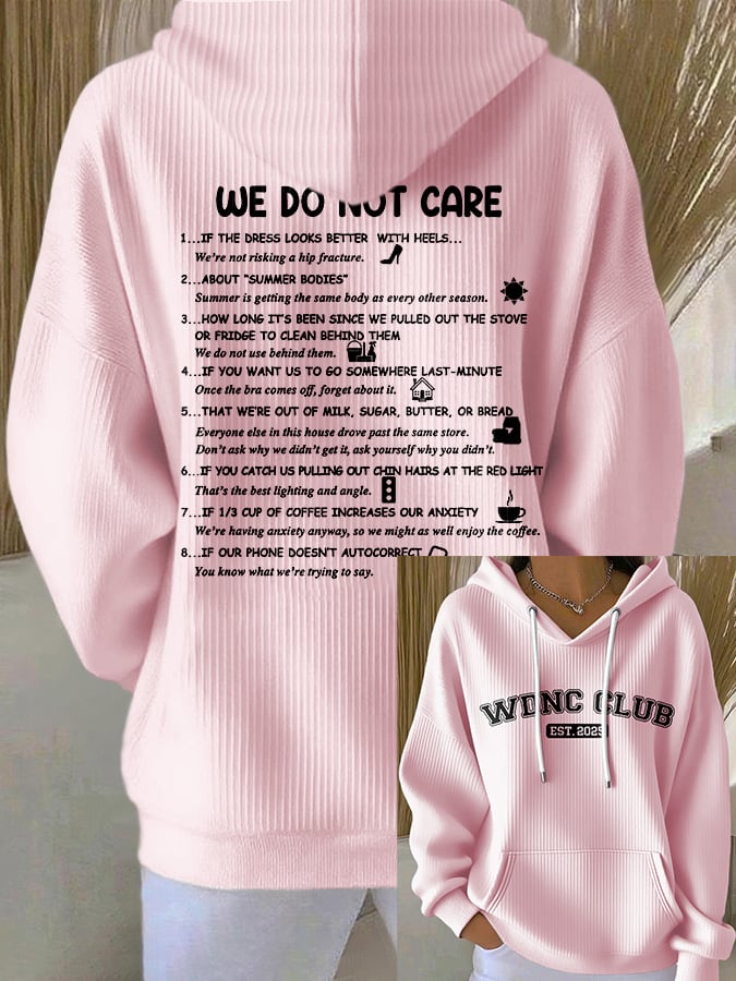 🔥Buy 3 Get 15% Off🔥Retro Funny WDNC Club Menopause Perimenopause Print Hoodie