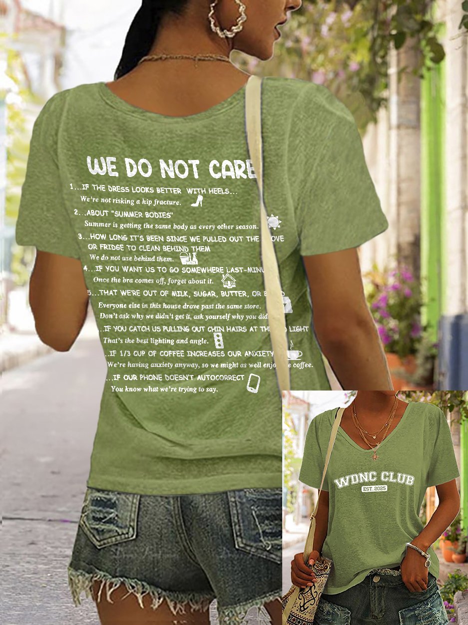 🔥Buy 3 Get 15% Off🔥V-Neck Retro Funny WDNC Club Menopause Perimenopause Print T-Shirt