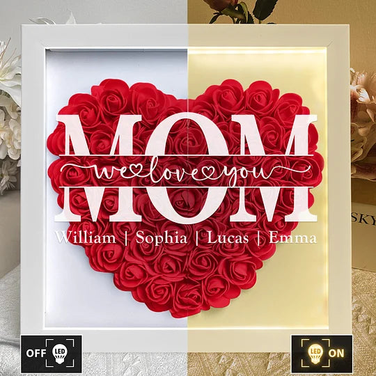 👩❤️👧Mom We Love You - Personalized Flower Shadow Box