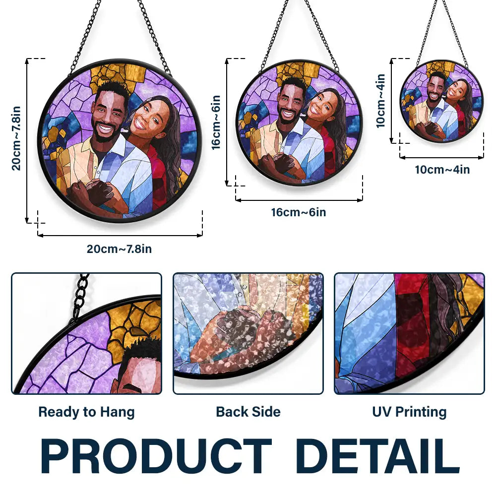 Personalized Grandpa/Dad Portrait Suncatcher Window Hanging