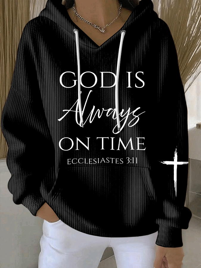 Women's God Is Always On Time Print Sweatshirt