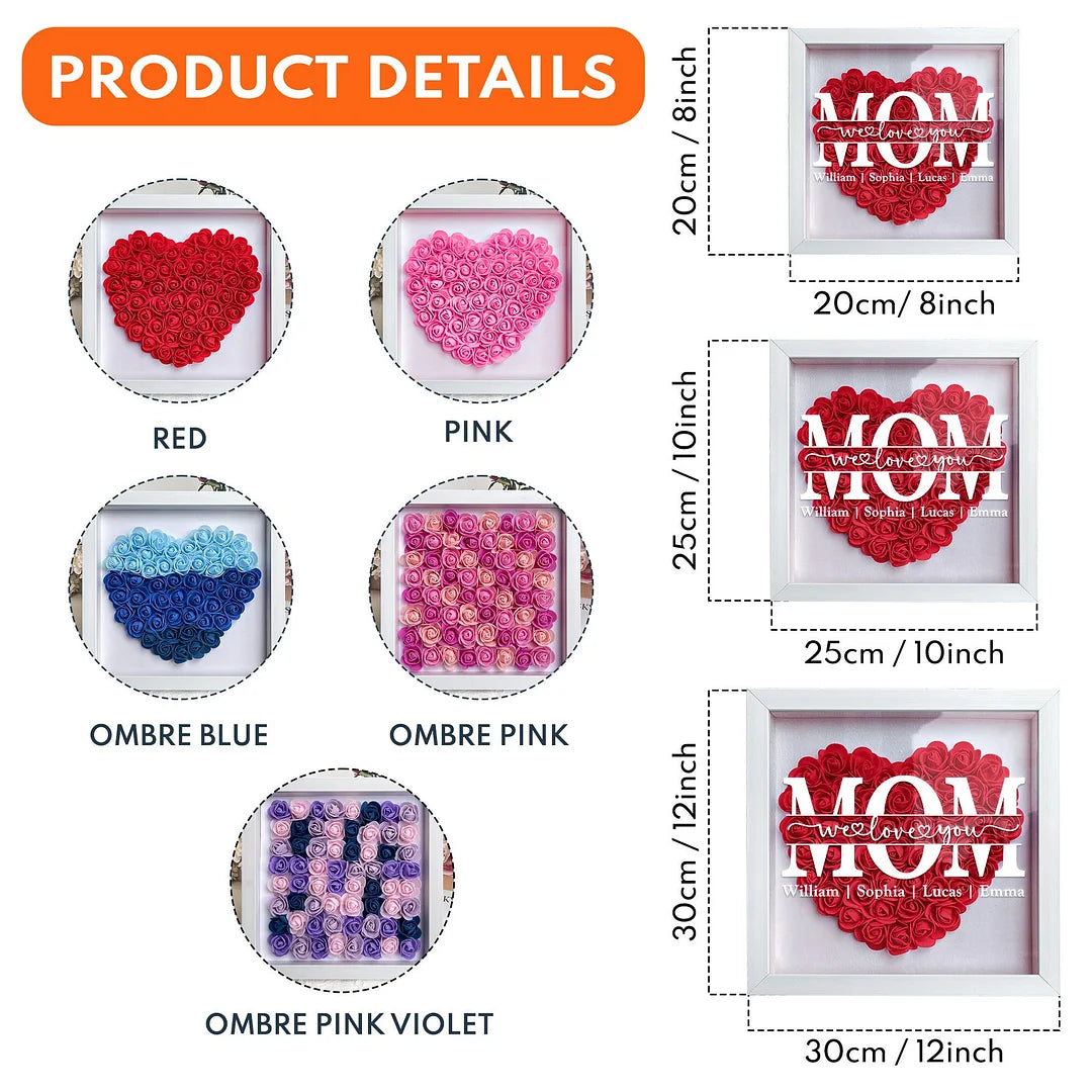 👩❤️👧Mom We Love You - Personalized Flower Shadow Box