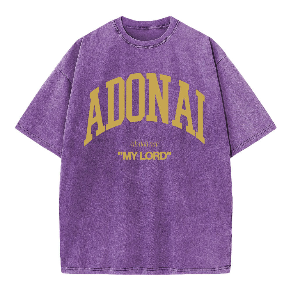 ADONAI My Lord Christian Washed T-Shirt