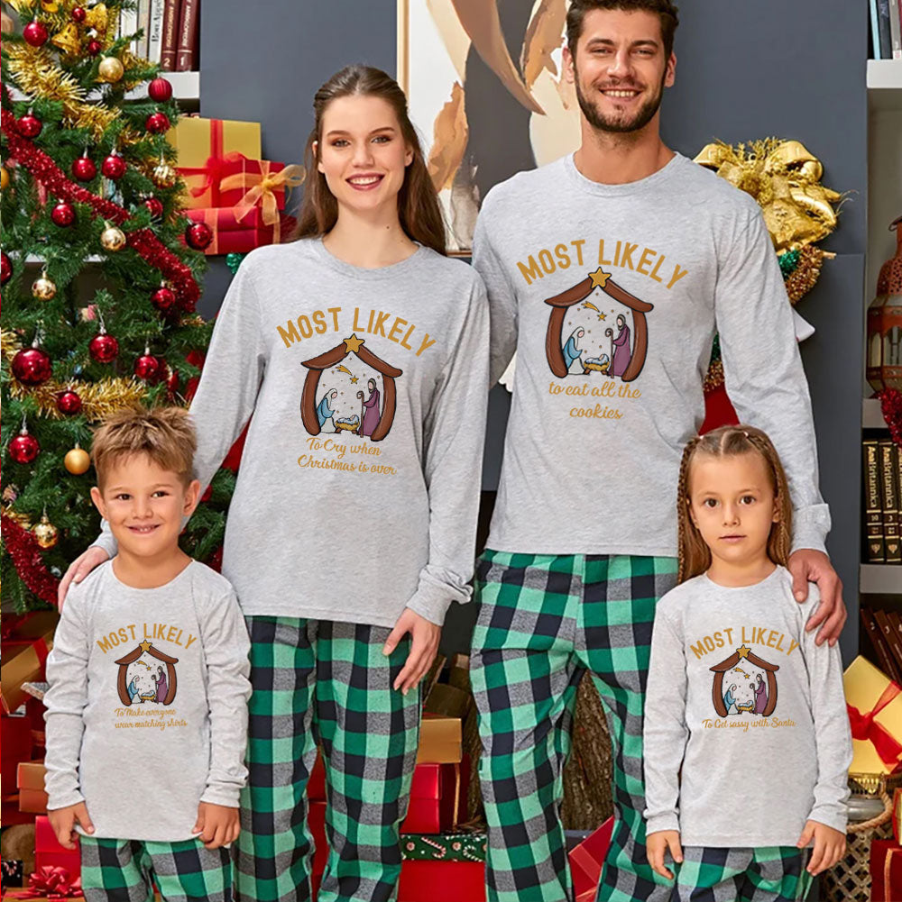 Personalized Most Likely Christmas Family Matching Long Sleeve T-Shirt