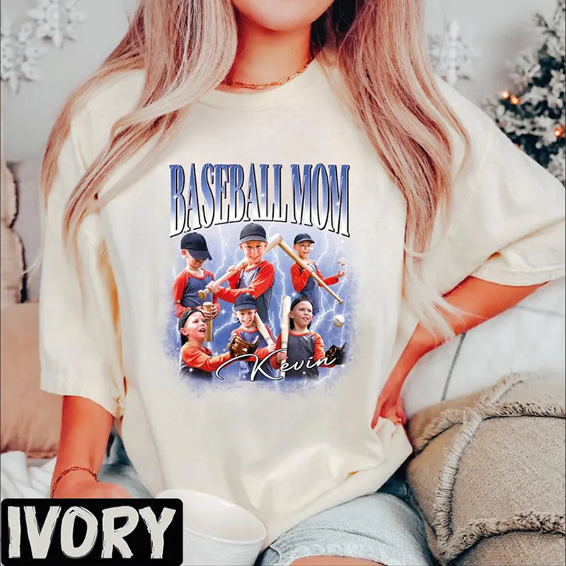 Custom Baseball Dad or Mom Shirt – Personalized Photo Game Day Tee