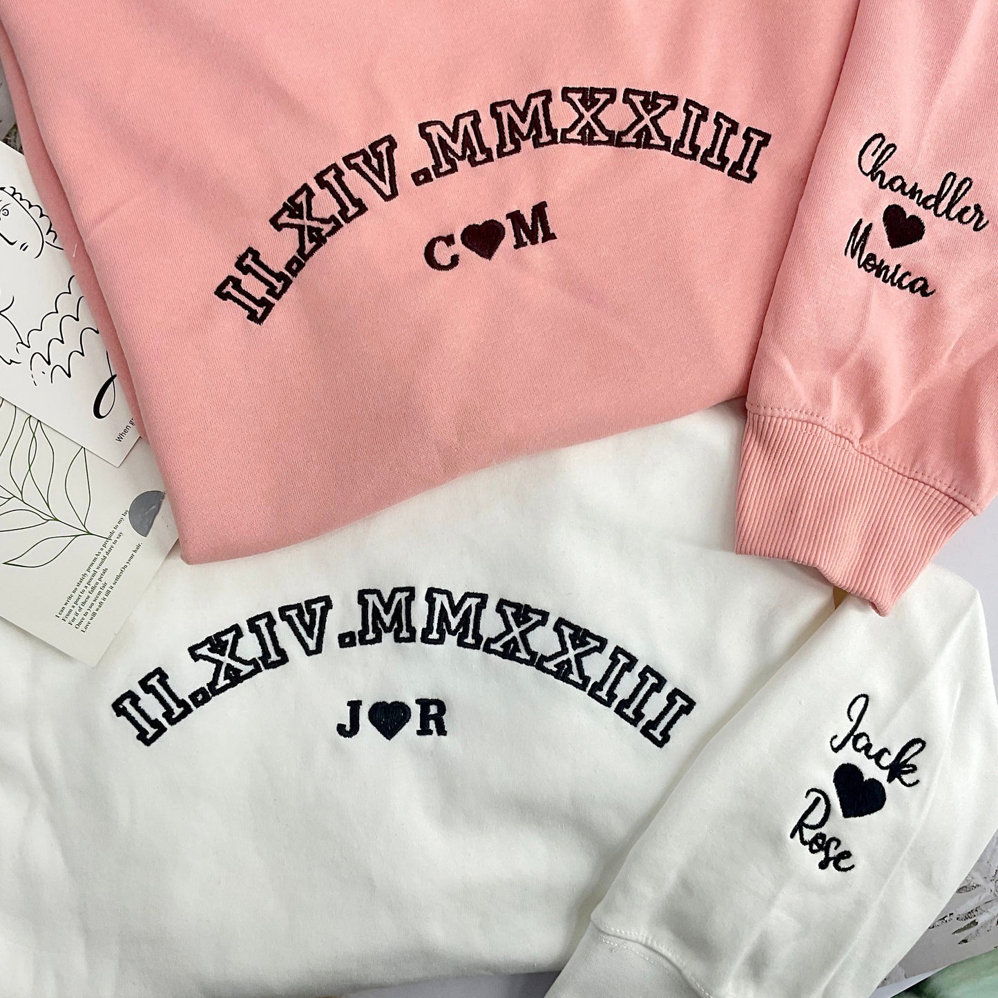 Custom Roman Numeral Embroidered Anniversary Hoodie Sweatshirt, Anniversary Gift