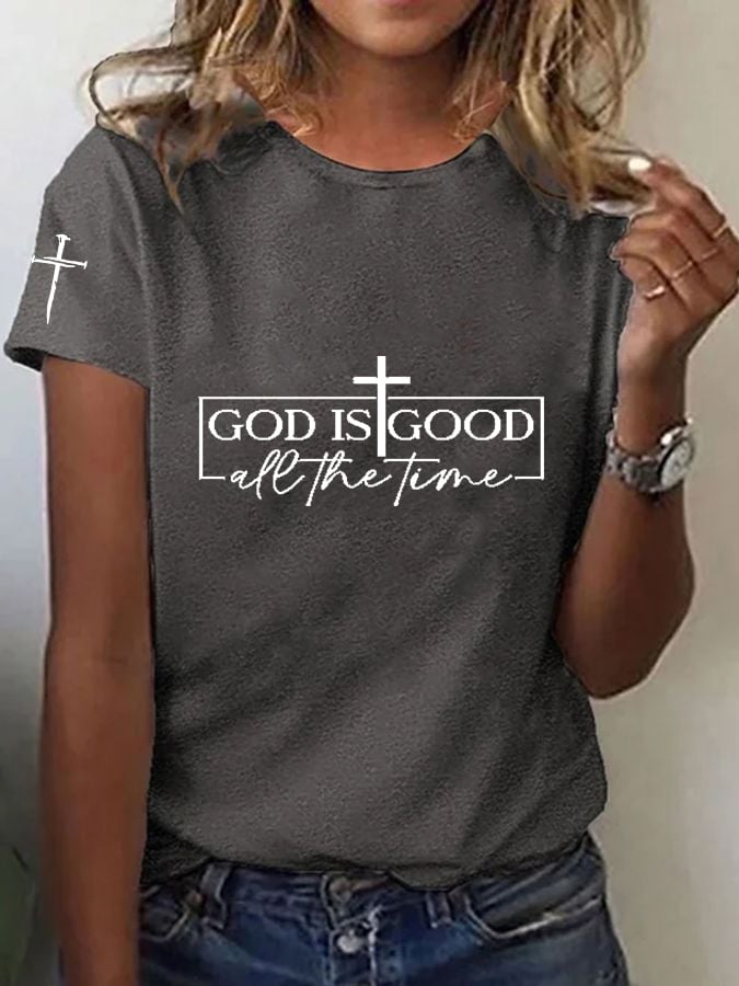 Women's Jesus Printed Short Sleeve T-Shirt