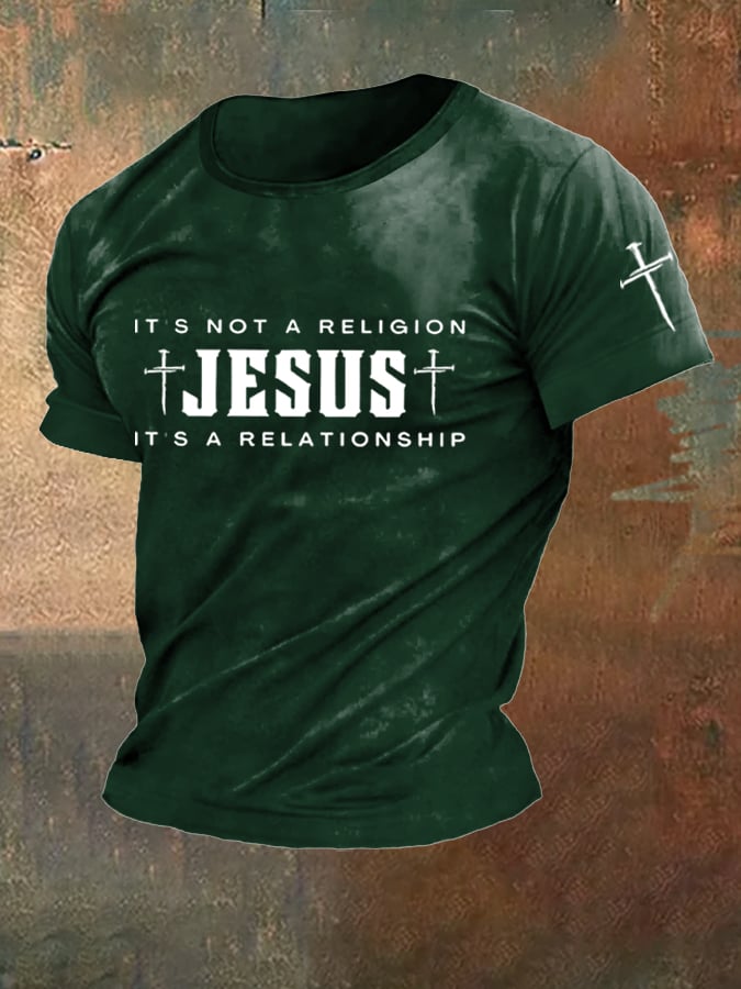 Men's Jesus It's Not A Religion It's A Relationship Print T-Shirt