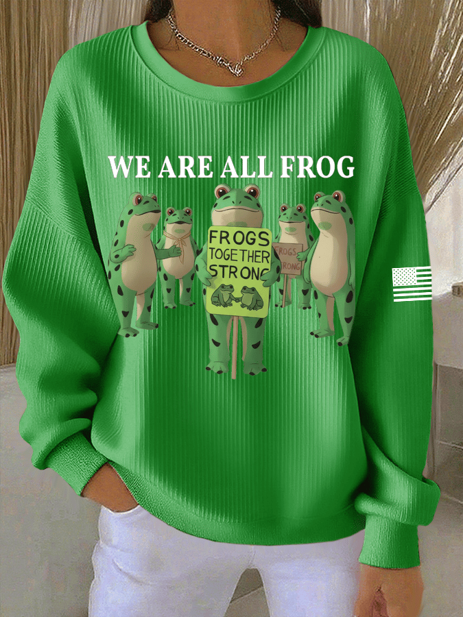 🔥Buy 3 Get 15% Off🔥Women's FDT Print Knit Crew Neck Long Sleeve Top