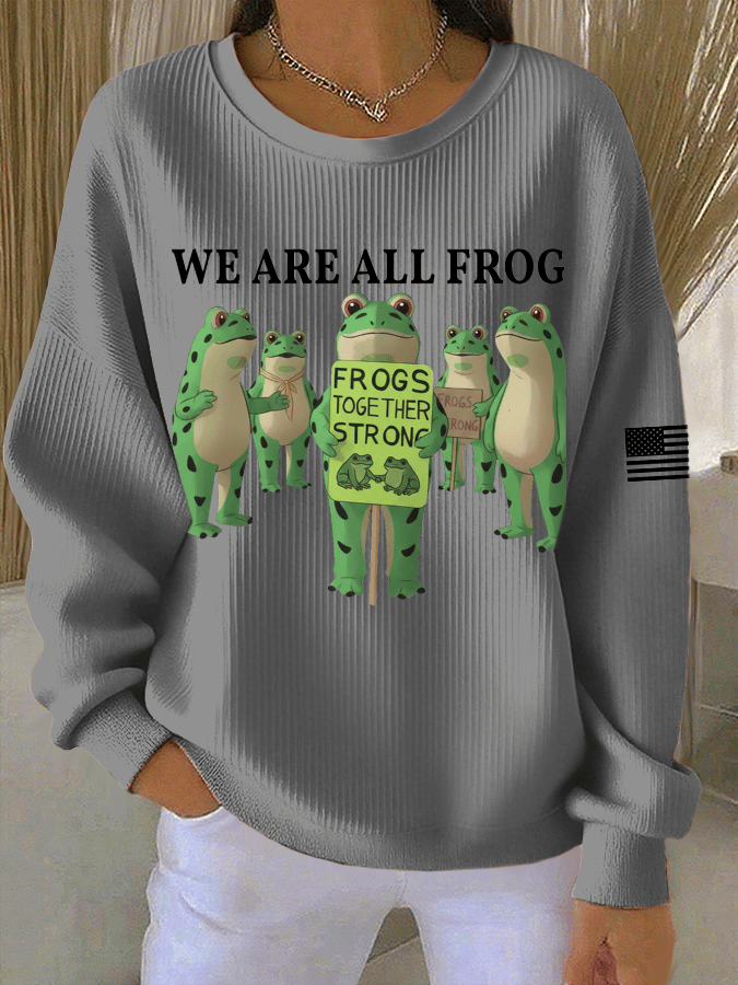 🔥Buy 3 Get 15% Off🔥Women's FDT Print Knit Crew Neck Long Sleeve Top