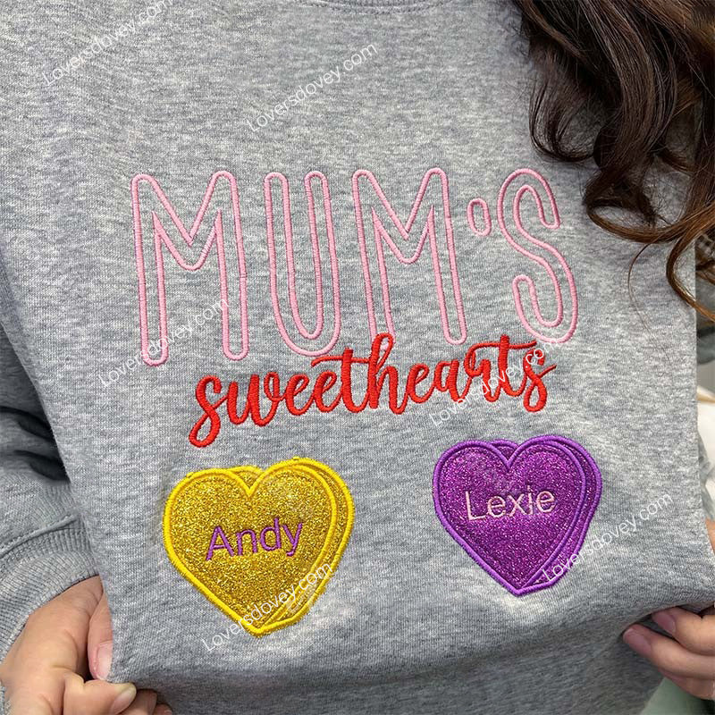 Glitter Mama’s Sweethearts Embroidered Sweatshirt