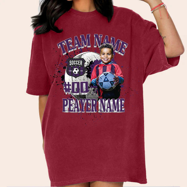 Baseball/Football/Soccer/Softball/Hockey Shirt Personalized Photo Shirt Custom Sports Mom Football Season Ball