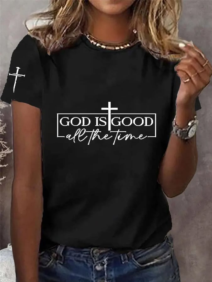 Women's Jesus Printed Short Sleeve T-Shirt