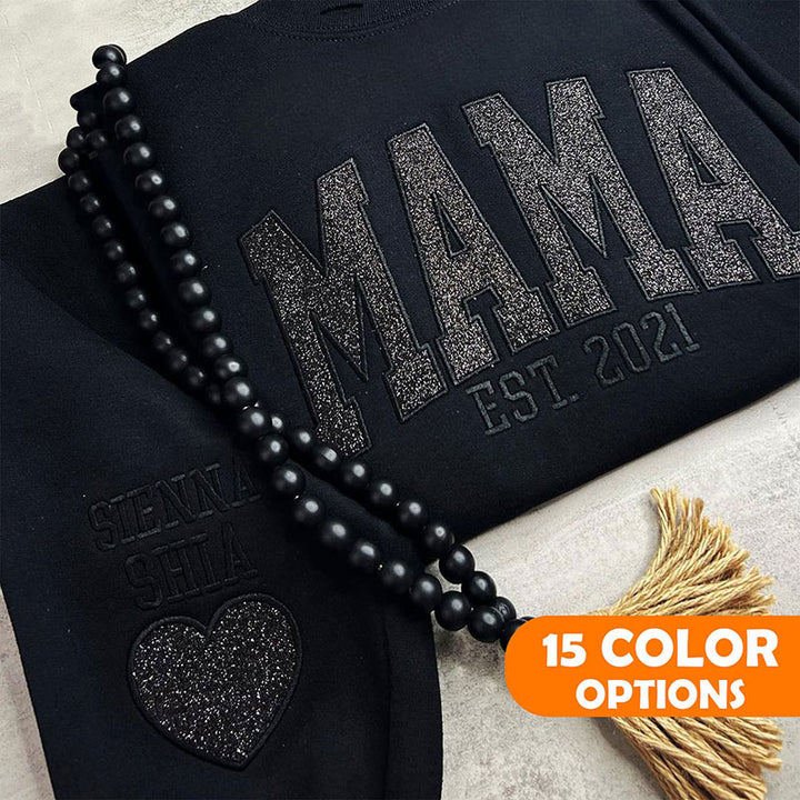 Custom Applique Glitter Mama Sweatshirt
