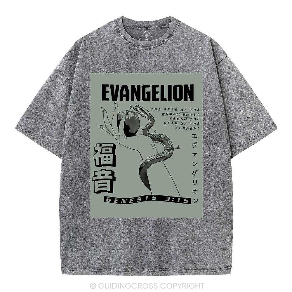 Evangelion Chirstian Washed T-Shirt
