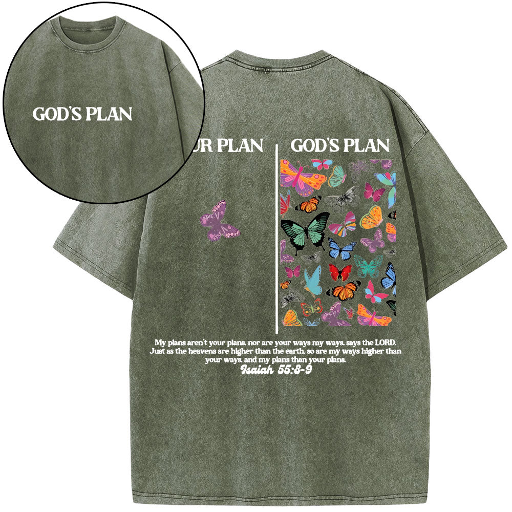 Your Plan And God's Plan Christian Washed T-Shirt