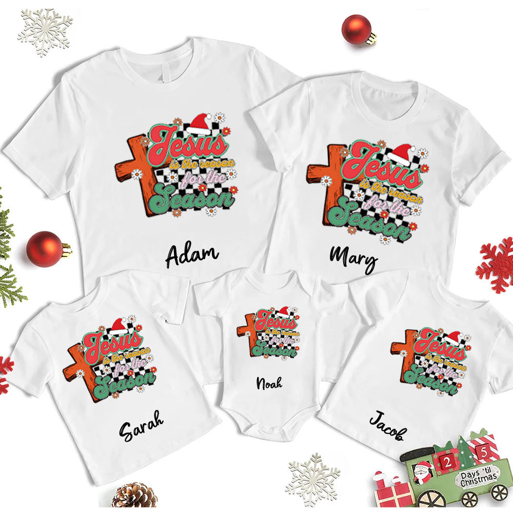 Personalized Jesus Is The Reason For The Season Family Matching Shirts