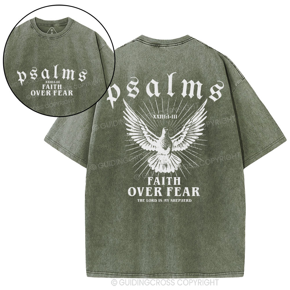 Faith Over Fear Christian Washed T-Shirt