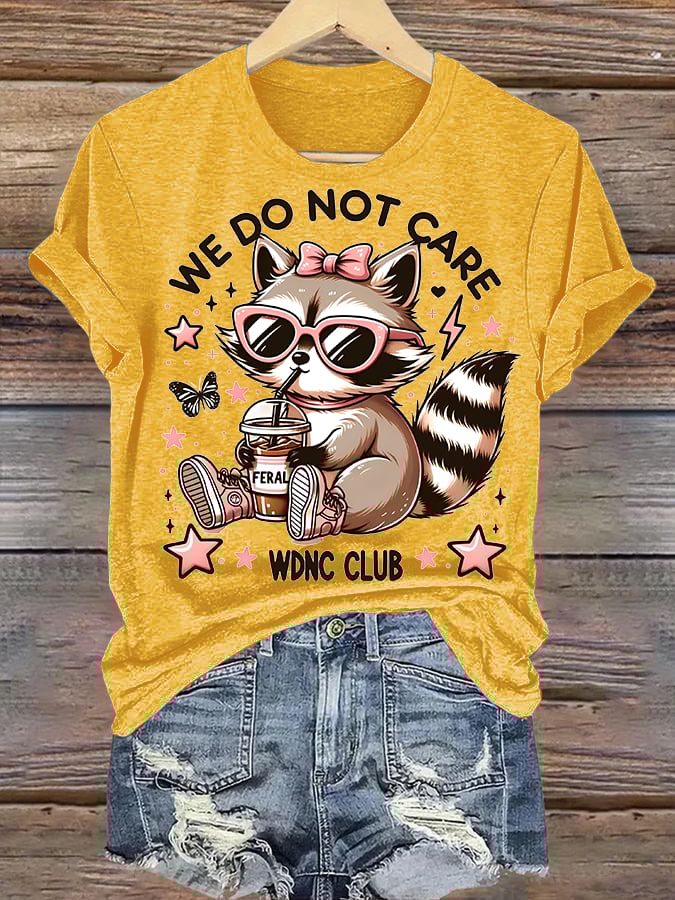 🔥Buy 3 Get 15% Off🔥Women's Cute little raccoon for Women's WDNC Menopause & Perimenopause Printed T-shirt