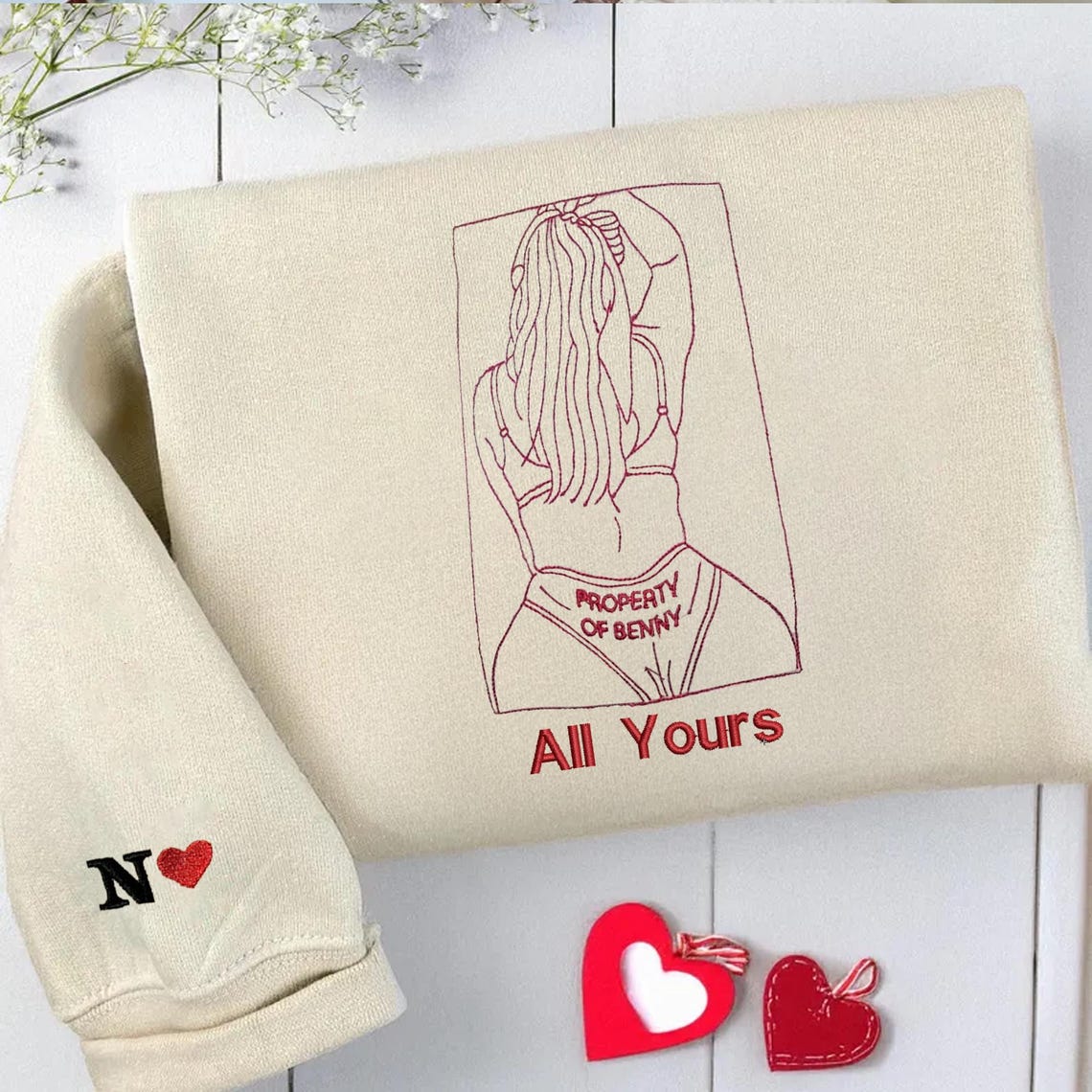 Custom Embroidered Sweatshirt β Personalized Sexy Portrait Gift for Him ππ₯
