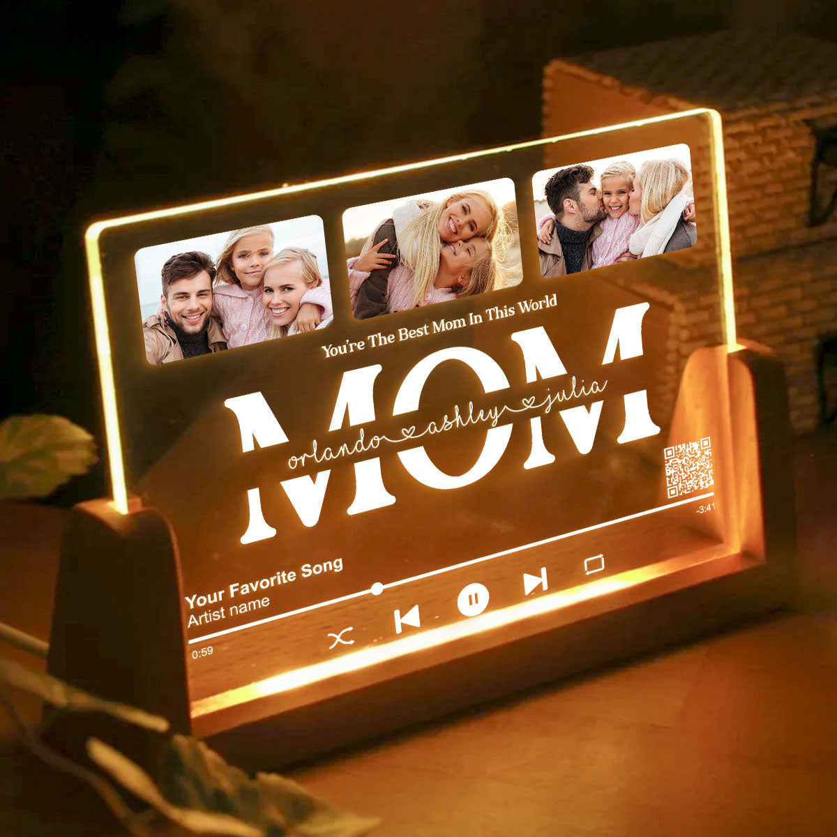 Customize with a Song That Speaks Your Heart, Personalized Photo LED Night Light